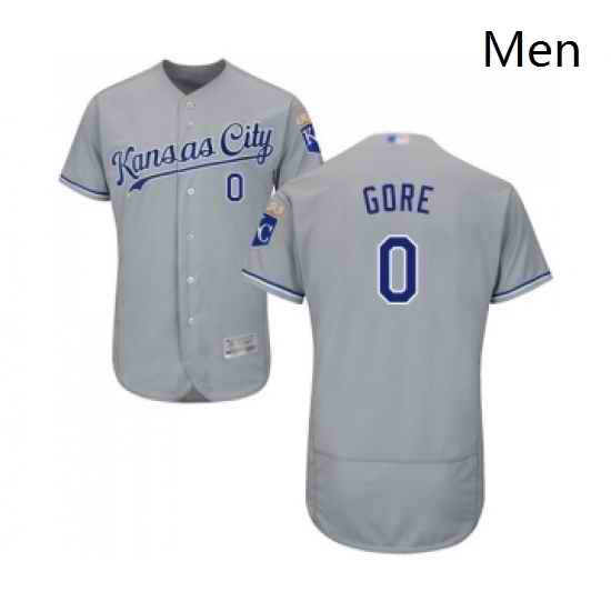 Mens Kansas City Royals 0 Terrance Gore Grey Road Flex Base Authentic Collection Baseball Jersey